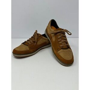 Cushe Mellow Sonny Mens Sz 8 Leather Lace Up Sneakers Shoes Brown Tan P7